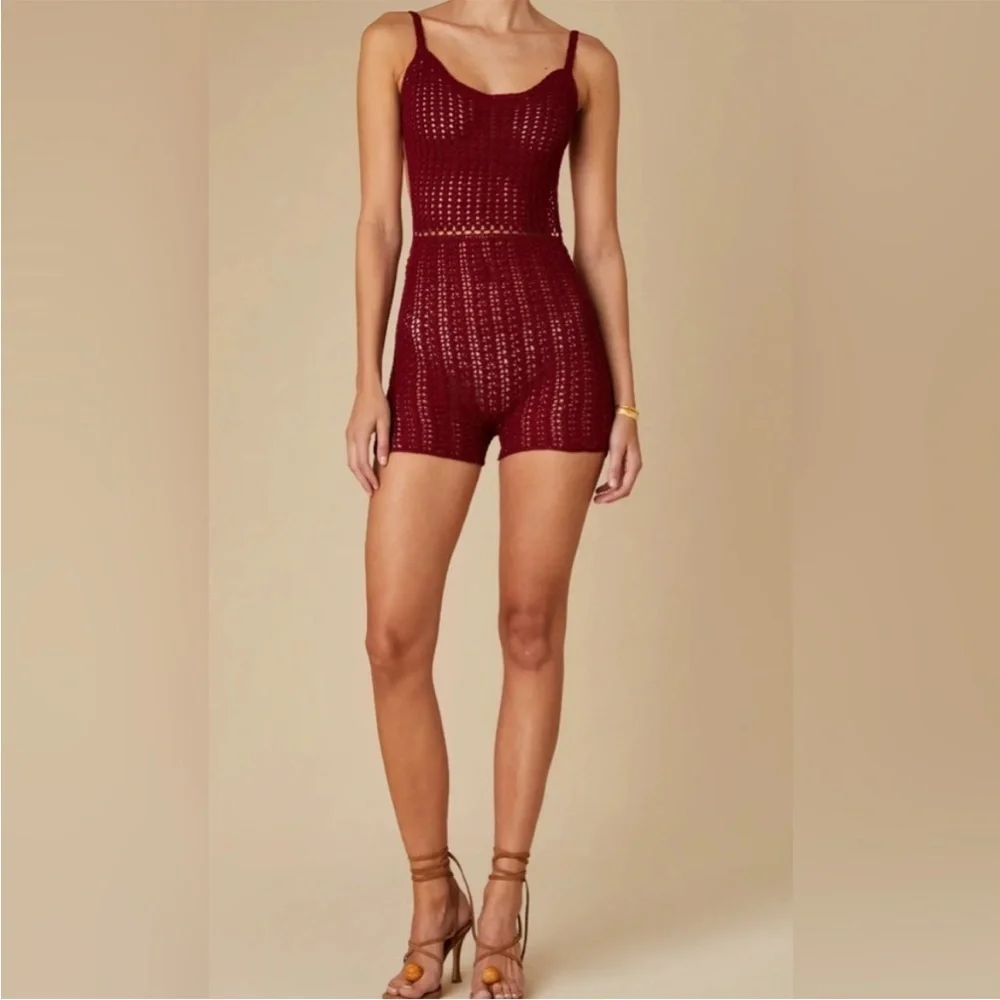 Savannah Morrow The Label Leo Romper in‎ Ruby NWT Small $650 MSRP
